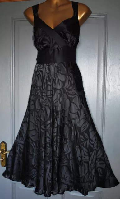 Monsoon ~Rosie~ Black Floral Evening Formal Occasion Midi Party Dress Size 18