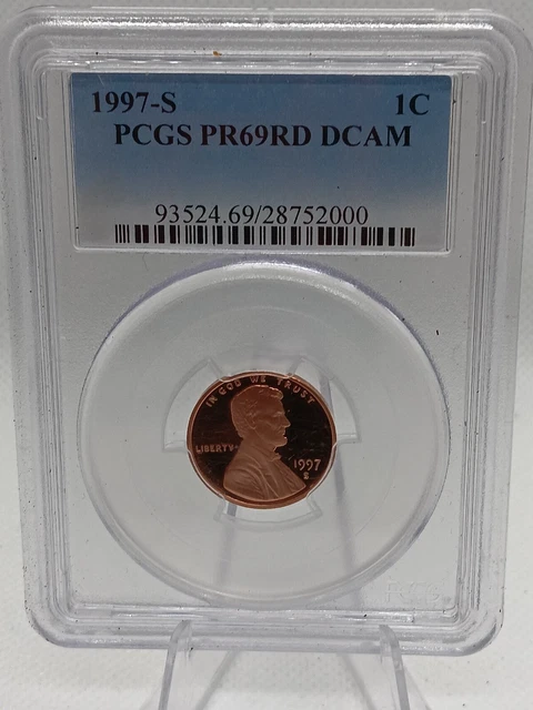 1997-S Proof Lincoln Memorial Cent PCGS PR69 RD DCAM Red Deep Cameo 1c