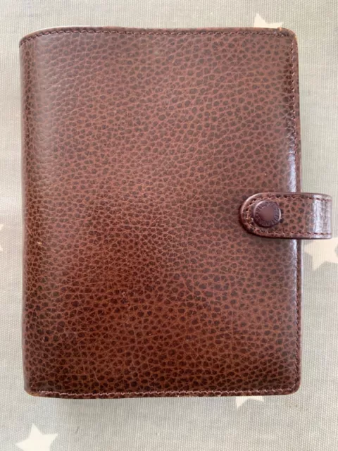 Rare And Super Filofax Pocket Finsbury Brown Leather Binder / Organiser