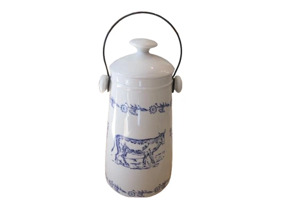 Pot à Lait émaillé Lethu Berthe - Décor Vache Marguerite 1995/1998