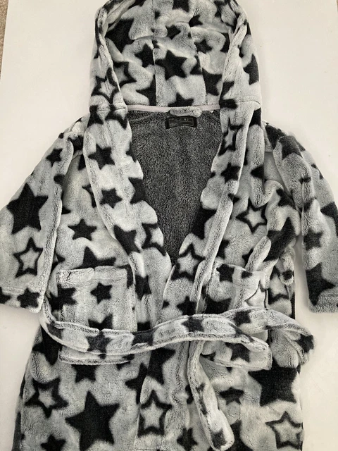 NEXT Abito da toeletta in pile stellato per bambini morbido sherpa con cappuccio ragazzi ragazze 3-4