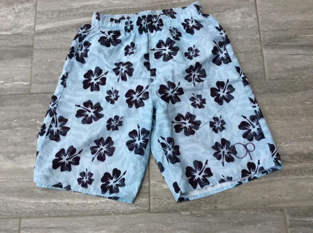 Pantaloncini da nuoto hawaiani Oceano Pacifico blu tavola bermuda - età 11-12