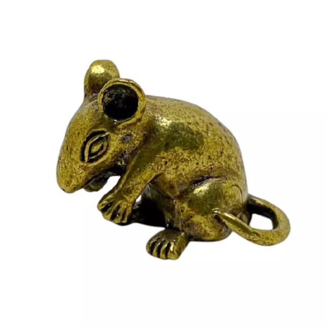 Mouse Rat Musika Zodiac Animals Figurine Dollhouse Ornaments Mini Brass Statue