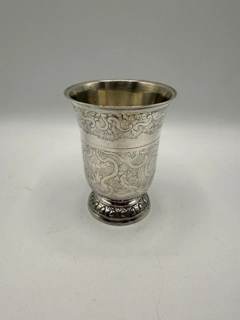 Timbale En Argent Massif Olivier Caron – Intérieur Vermeil Gravé – 83 Gr – Pièce Orfèvrerie