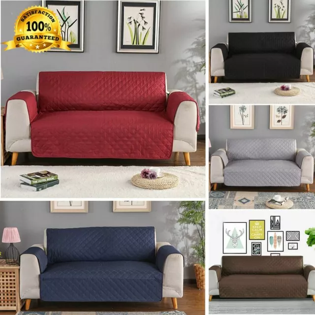 PU Leather Sofa Cover Waterproof 3 Seater Cushion Cover Stretch Settee  Slipcover