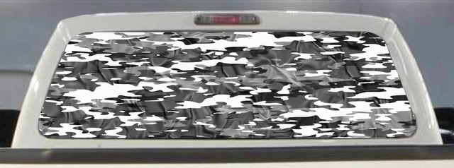 Camo Camouflage Pickup Truck Back Window Graphic Decal Tint Hunter Snow Cloth