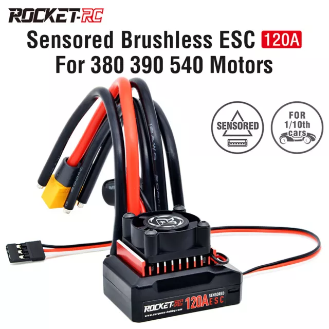 Rocket-RC 120A Sensored Brushless ESC 1/10 RC Car Truck Short Course 1~3S