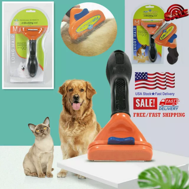 Cat Dogs Brush Furminator DeShedding Tool Grooming Rake Comb Long/Short Hair US 2