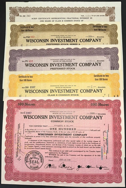 USA 5 different Shares Wisconsin Investment Company