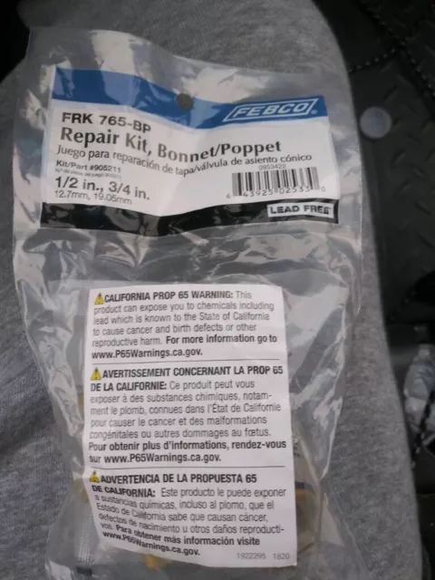 Genuine FEBCO 765 1/2"-3/4" POPPET And BONNET ASSEMBLY (905211) Repair Kit NEW!!