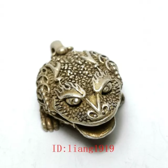 Collection China Tibet Silver Carving Jin Chan small bell Necklace Pendant Gift