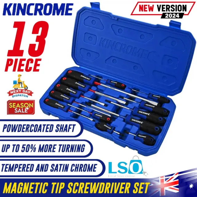 Kincrome 13 Piece Screwdriver Tool Set Magnetic Tip Torquemaster Precision K5526