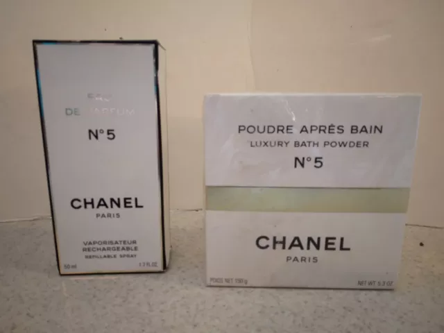 Vintage Ladies Perfume Scented Chanel No 5 Talc Talcum Powder Circa 1980s  100g