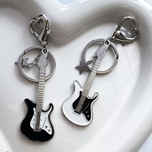 Guitar Love Heart Keychains - Cool Bag Pendant Keyrings Trendy Fashion Jewelry 1