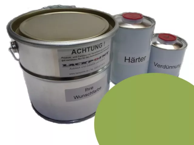 5 Liter Set 2K Car Paint GDR Capri Green No Clear Varnish Ifa Classic Car Color