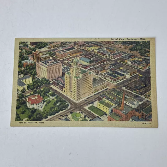 Rochester, Minnesota MN Aerial View of the Rochester City Vintage Postcard 1953