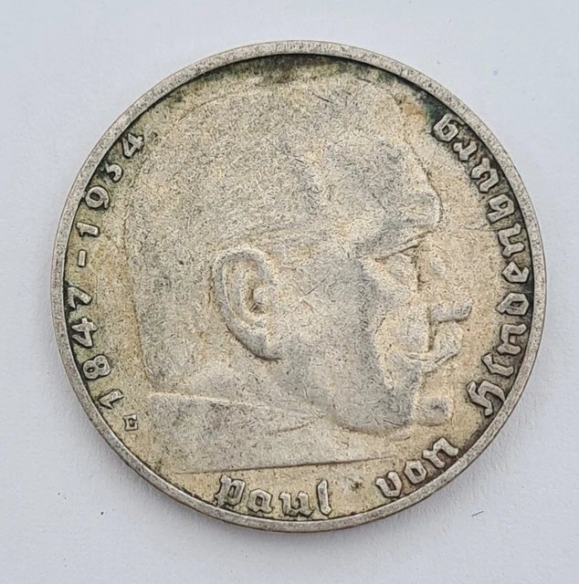 Gemany 2 Mark 1937 E Silver Coin