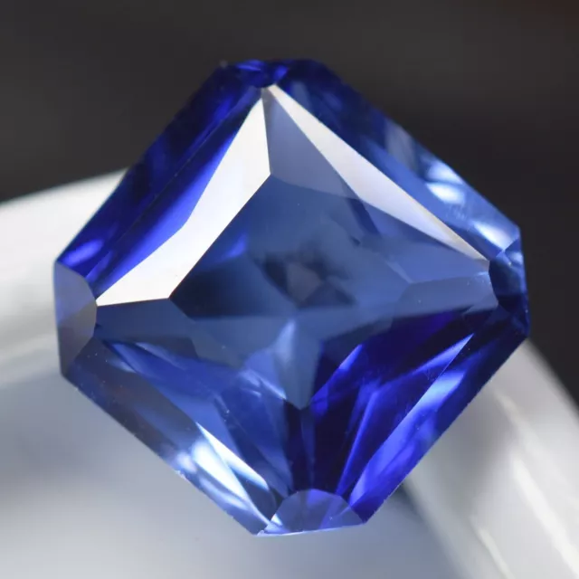 SAPHIR bleu naturel Ceylan taille émeraude 9,40 ct pierre précieuse en vrac...