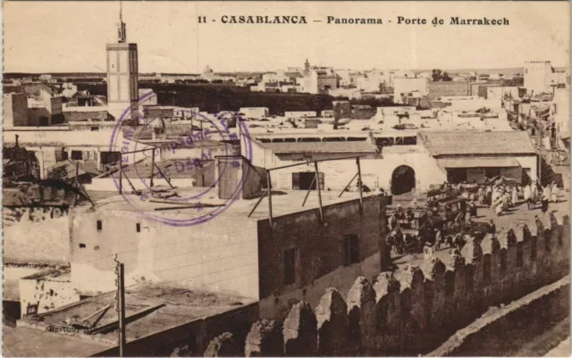 CPA AK CASABLANCA Panorama Porte de Marrakech MAROC (23316)