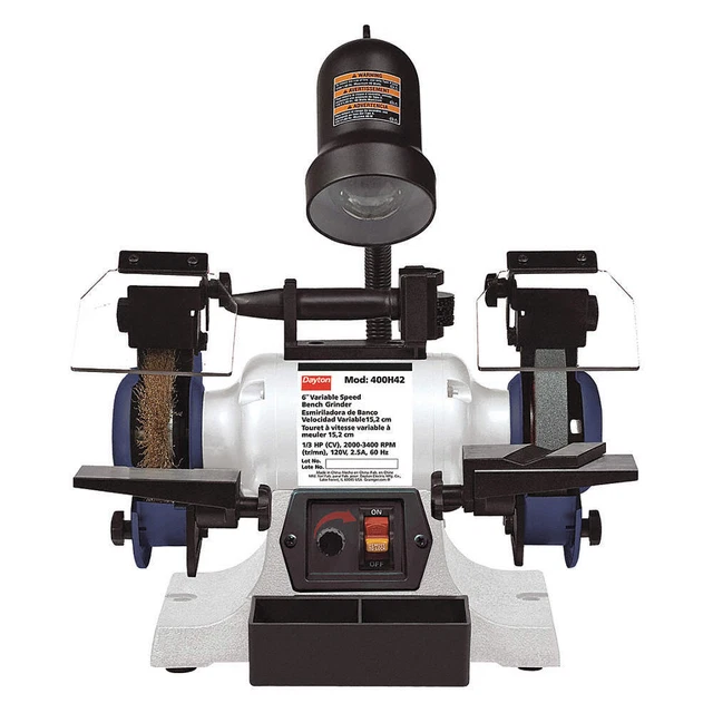 DAYTON 400H42 Bench Grinder,6",60 Grit,1/3HP