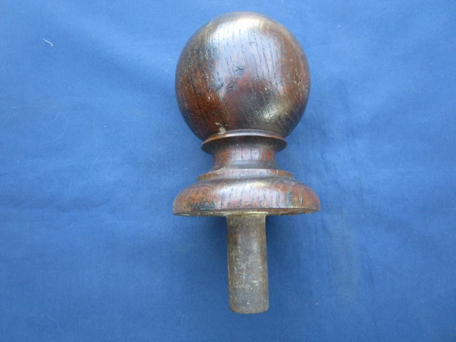 Lot De 2 Glands Et Bobêches En Bois Tourné - Ancien, Pour Cordon De Rideau, Hauteurs 8.7 & 10.3 Cm
