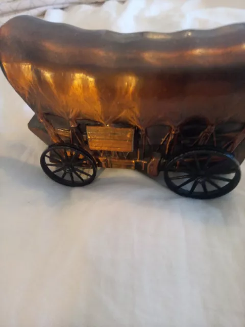 VTG Covered Wagon Metal Bank with Rolling Wheels