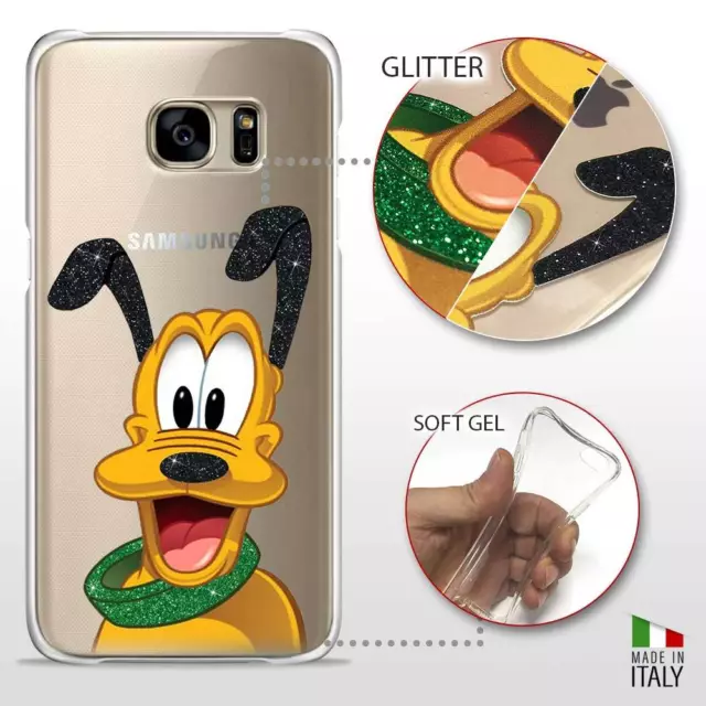 Samsung Galaxy S7 Cover Protettiva Gel Trasparente Glitter Disney Pluto