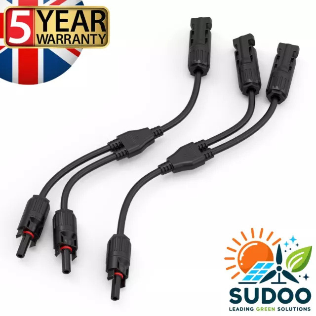 Sudoo Solar Y 2 to 1 Branch Connectors - Panel Parallel Splitter, Y Connector UK