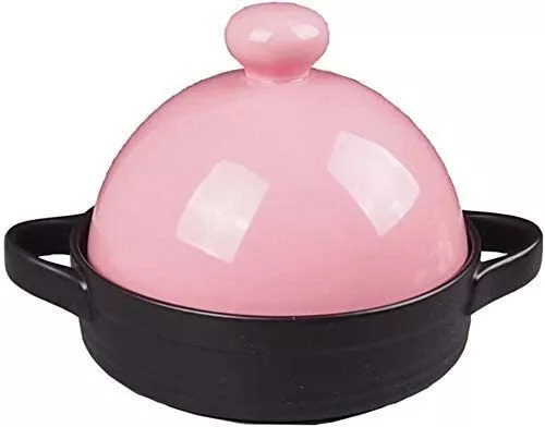 TAGINE de cerámica rosa y negro de San Valentín rosa y negro con