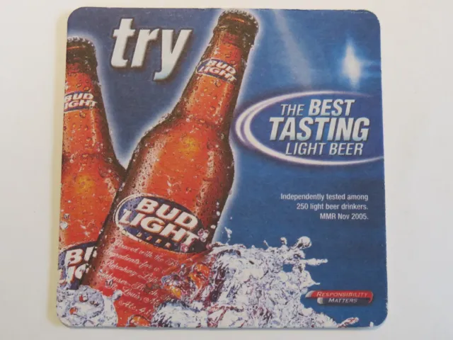 Beer Collectible Coaster ~ ANHEUSER BUSCH Budweiser Bud ~ Best Tasting Light
