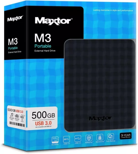 Seagate Tragbare Externe Festplatte Maxtor M3 500 GB, 1xUSB 3.0, Powered Bus