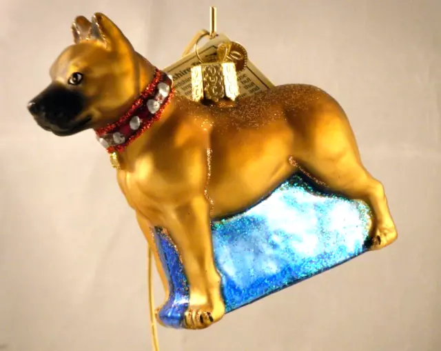 Old World Christmas  Blown Glass Ornament "Staffordshire Terrier" #12438