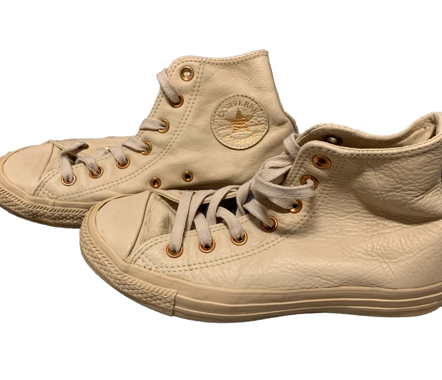 CONVERSE CHUCK TAYLOR All Star Rose Gold Leather Hi Top Trainers uk size 5.5 19.99 PicClick UK