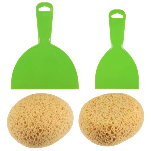 Renversée Texture Éponge Ensemble 2Pcs 5.3"x2.6" Éponge 2Pcs Grattoir Peinture