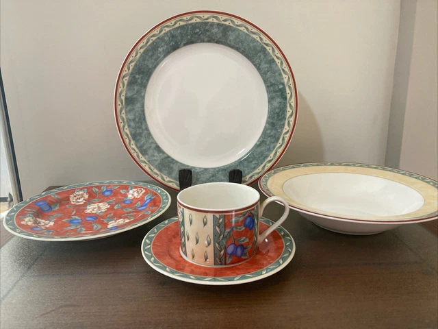 PTS INTERNATIONAL INTERIORS PROVENCE Fruit Leaves Porcelain  PTS international Interiors PROVENCE Fruit Leaves Porcelain Salad Plates Set 2 main image 0