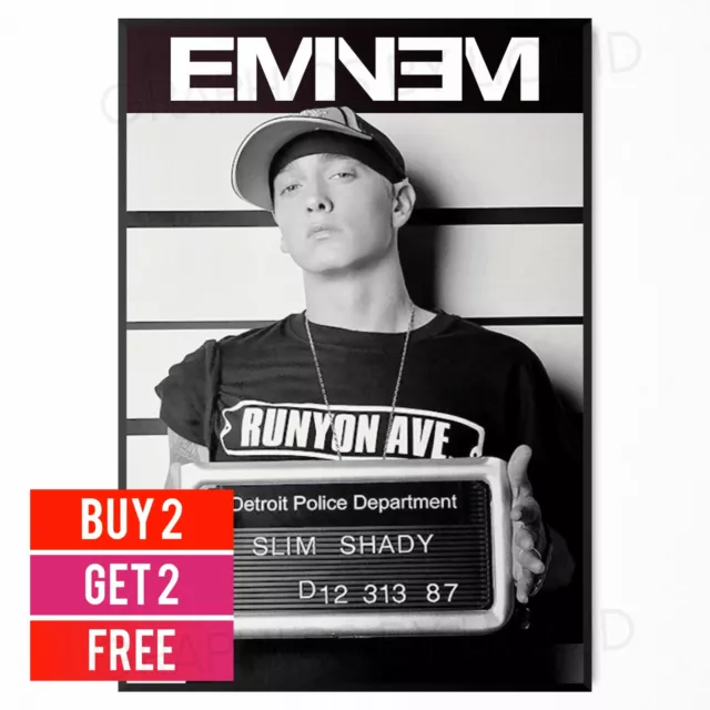 Eminem Silm Shady D12 Rapper Legend Hip-Hop GOAT Poster Photo Print