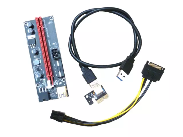 PCI-E Riser Card PCIe 1x to 16x USB 3.0 Data Cable VER009S - 2 pieces