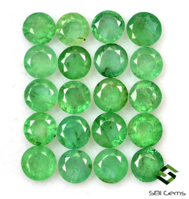 2.61 Cts Natural Emerald Round Cut 4 mm Lot 10 Pcs Calibrated Loose Gemstones