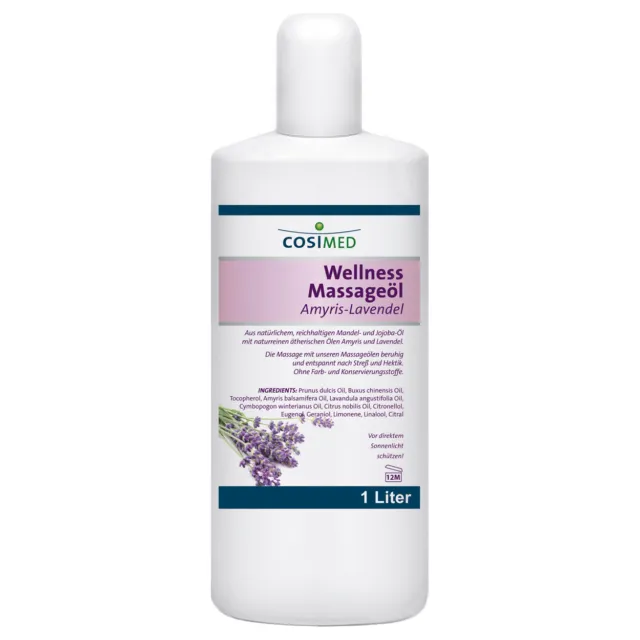 cosiMed Massageöl Amyris-Lavendel, Massage Öl, Wellness, Therapie, 1 l