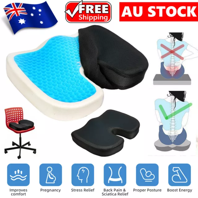 Coccyx Orthopedic Gel Memory Foam Seat Cushion Pillow Wheelchair Massage Pad