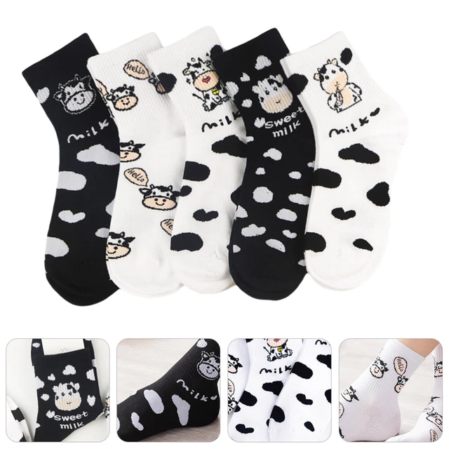 5 Pairs Bas Chaussettes En Coton De Vache Animaux Chaussettes Cylindre