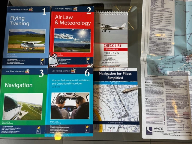 PILOT PPL POOLEYS Pack computer/controlboard/Air Pilots Manual/watch ...