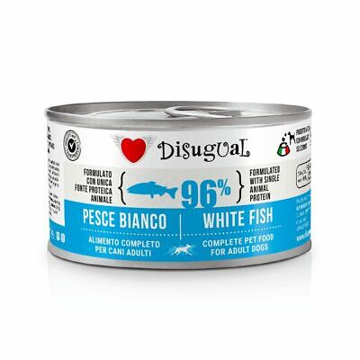 Disugual Patè per Cani Monoproteico al Pesce Bianco 96% 12 Scatolette da 150g