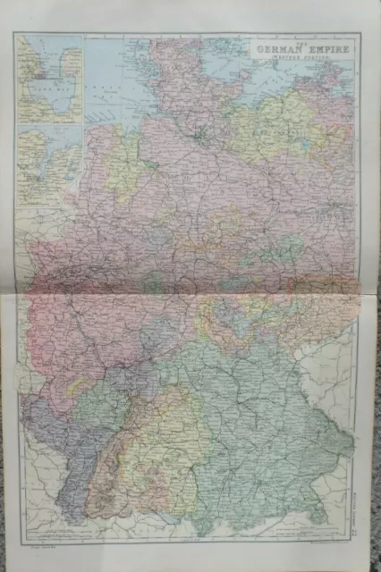 Antique map - West German Empire - 19th century map for framing 35 x 54 cm's