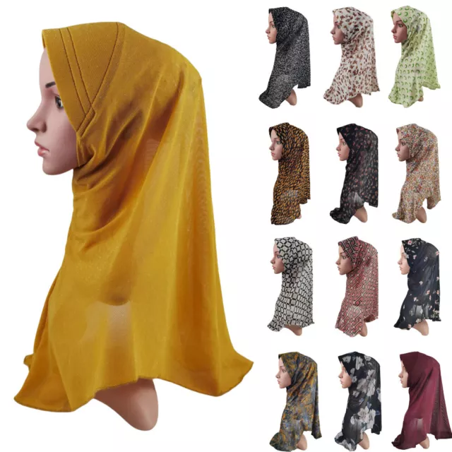 One Piece Hijab Shawls Women Muslim Head Cover Scarf Islamic Headscarf Shawls