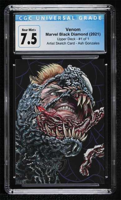 2021 Marvel Black Diamond Sketch Cards 1/1 Ash Gonzales #SKT CGC 7.5 Auto 5x5