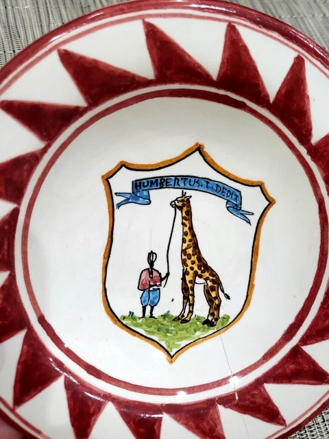 Caber Siena Italy Giraffa Giraffe Italian Majolica Pottery Dish Shallow Bowl 2
