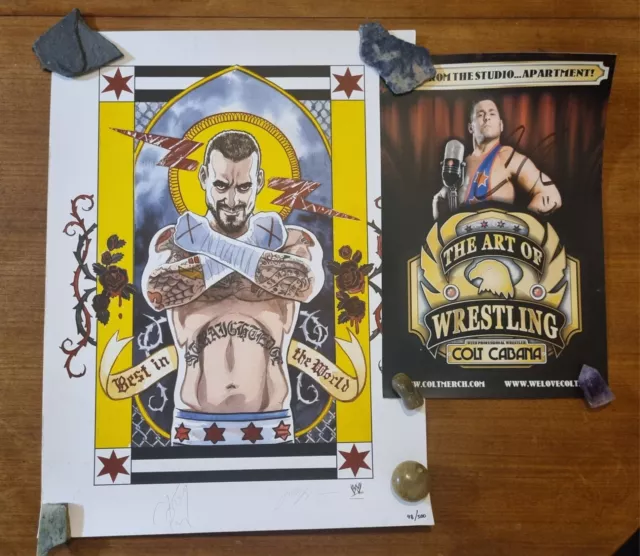 WWE CM Punk Signed Second City Saint Lithograph Poster 18x24 LE 48/500 Colt