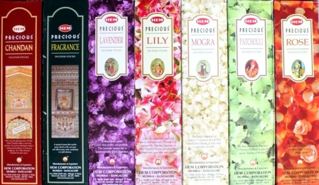 20 - 200 Sticks Incense CHOOSE Scent or BULK MIX Hem Hex Precious Series Floral