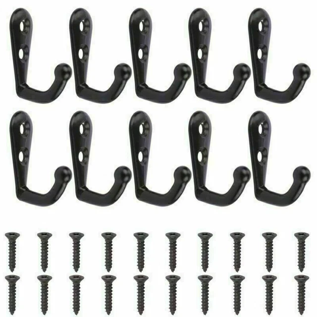 10/20pcs Hanging Metal Single Hook Clothes Hat Coat Robe Wall Door Hangers Hooks
